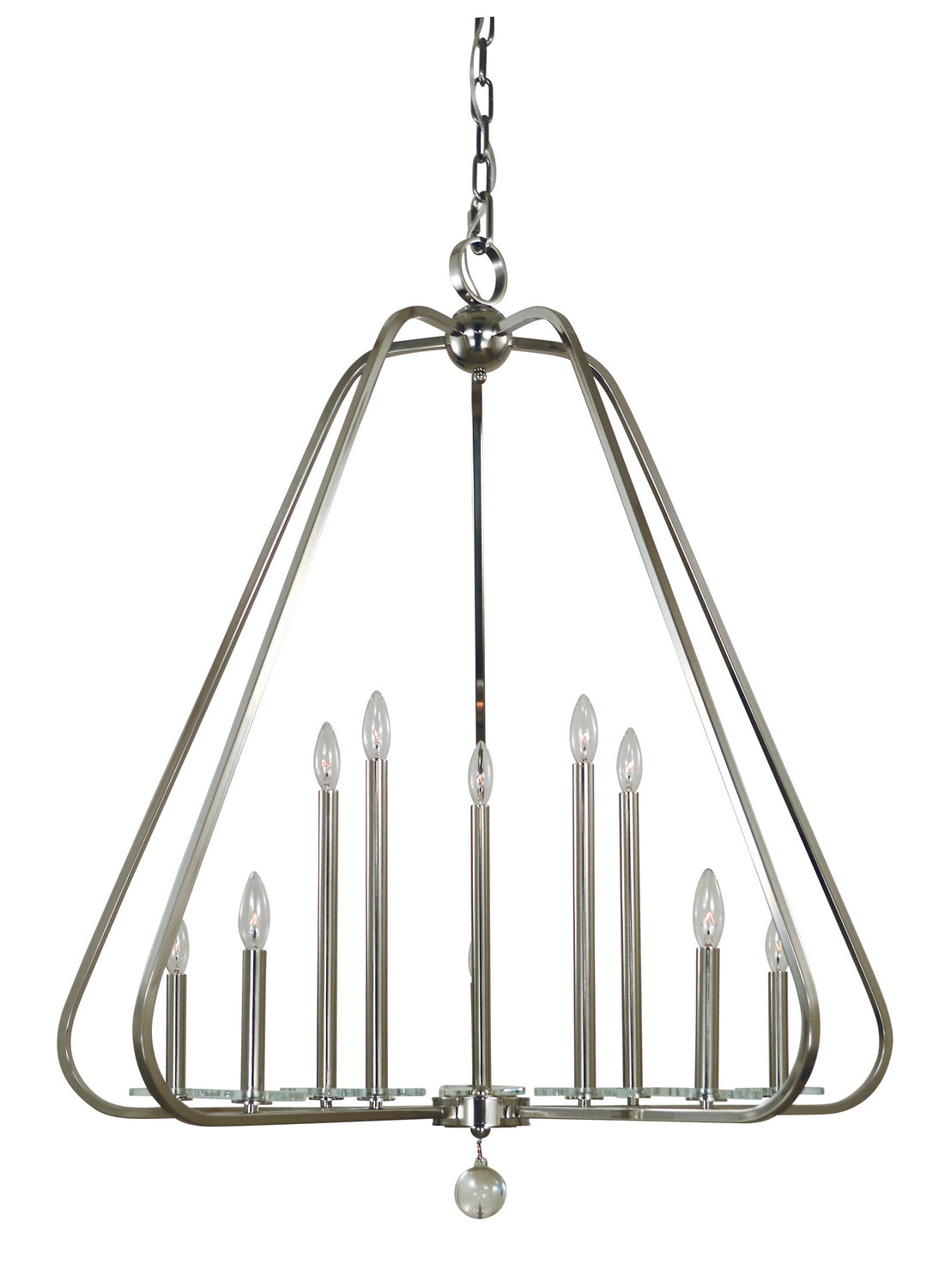 Framburg - 5510 PN - Ten Light Foyer Chandelier - Triangulum - Polished Nickel