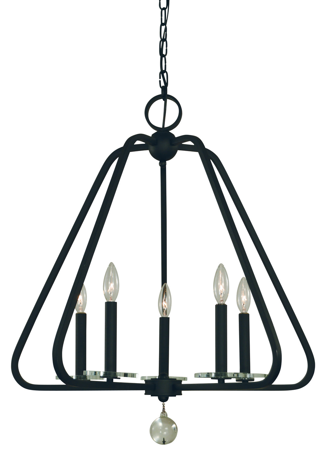 Framburg - 5515 MBLACK - Five Light Chandelier - Triangulum - Matte Black