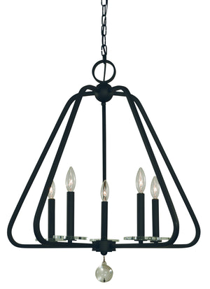 Framburg - 5515 MBLACK - Five Light Chandelier - Triangulum - Matte Black