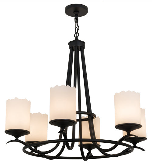 Meyda Tiffany - 165443 - Six Light Chandelier - Octavia - Blackwash