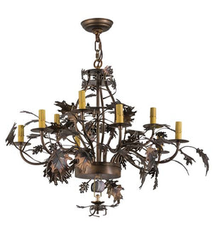 Meyda Tiffany - 165484 - 11 Light Chandelier Hardware - Greenbriar Oak - Dark Burnished Antique Copper