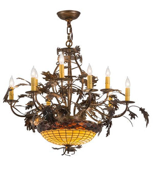 Meyda Tiffany - 165485 - 11 Light Chandelier - Greenbriar Oak - Antique Copper