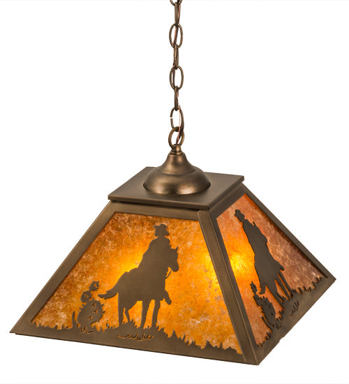 Meyda Tiffany - 165808 - Two Light Pendant - Cowboy - Antique Copper