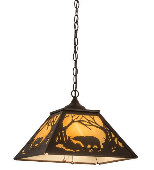 Meyda Tiffany - 169952 - Two Light Pendant - Moose & Black Bear - Cafe Noir