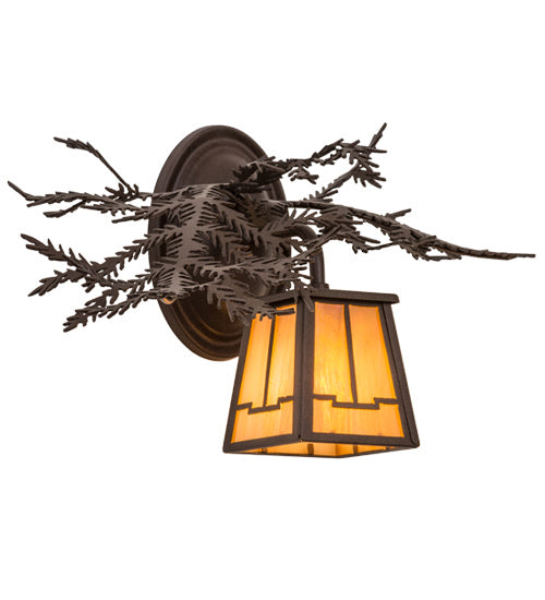 Meyda Tiffany - 170877 - One Light Wall Sconce - Pine Branch - Cafe Noir