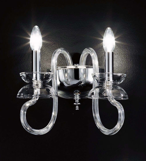 Meyda Tiffany - 174423 - Two Light Wall Sconce - Buffalo At Dawn - Chrome,Crystal