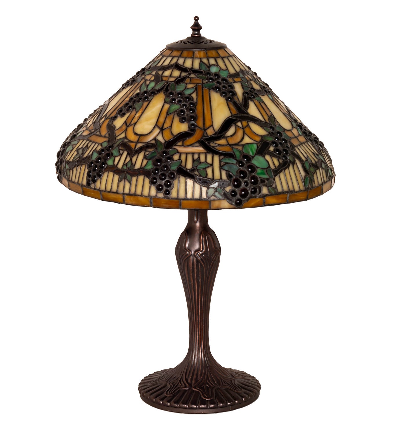 Meyda Tiffany - 181599 - One Light Table Lamp - Jeweled Grape - Mahogany Bronze