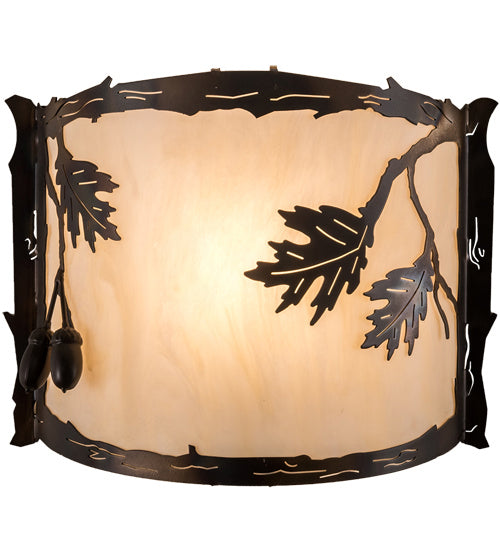 Meyda Tiffany - 190069 - One Light Wall Sconce - Oak Leaf & Acorn - Dark Burnished Antique Copper