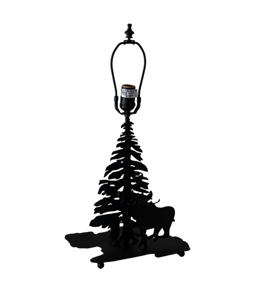 Meyda Tiffany - 20496 - Two Light Table Base - Moose Through The Trees - Textured Black