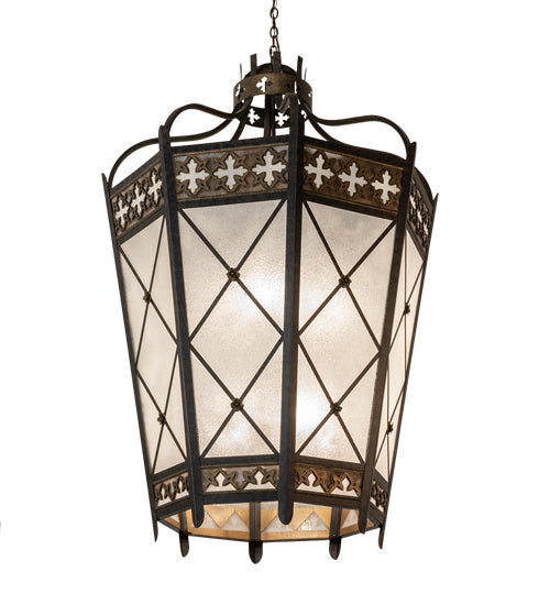 Meyda Tiffany - 211859 - Eight Light Pendant - Cardiff - Umber Patina & Antique Distressed Gold