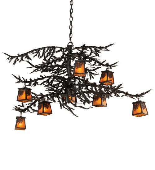 Meyda Tiffany - 214270 - Eight Light Chandelier - Pine Branch - Flat Black