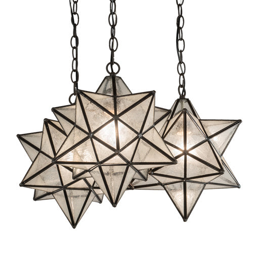 Meyda Tiffany - 215080 - Three Light Pendant - Moravian Star - Oil Rubbed Bronze