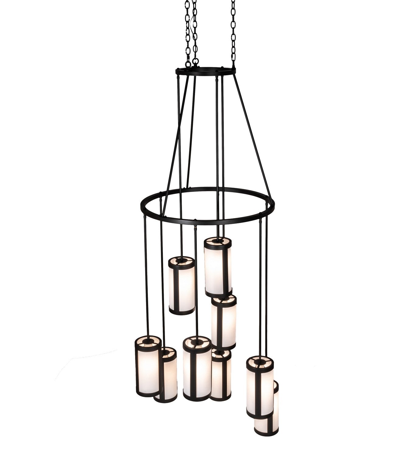 Meyda Tiffany - 215598 - Nine Light Chandelier - Cartier - Wrought Iron