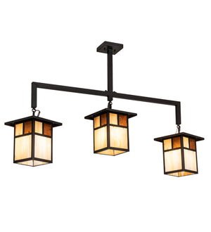 Meyda Tiffany - 215712 - Three Light Pendant - Hyde Park - Craftsman Brown