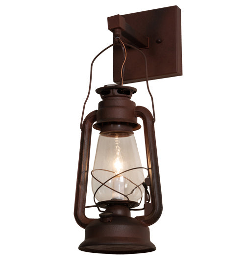 Meyda Tiffany - 215766 - One Light Wall Sconce - Miners Lantern - Wrought Iron On Rust