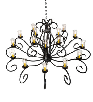 Meyda Tiffany - 217145 - 18 Light Chandelier - Sienna - Satin Black Wrought Iron