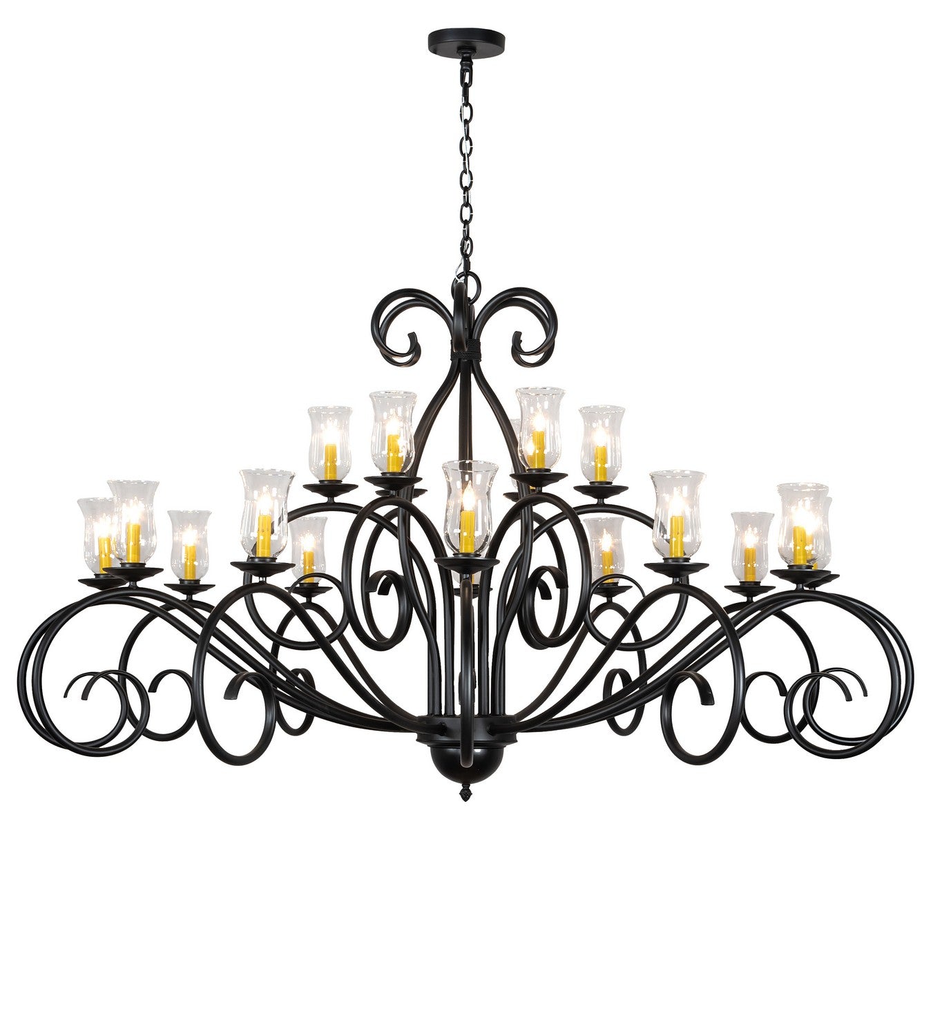 Meyda Tiffany - 217145 - 18 Light Chandelier - Sienna - Satin Black Wrought Iron