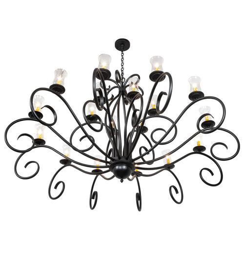 Meyda Tiffany - 217145 - 18 Light Chandelier - Sienna - Satin Black Wrought Iron