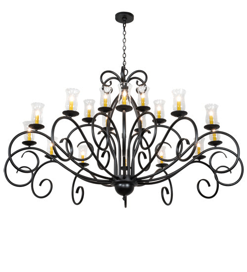 Meyda Tiffany - 217145 - 18 Light Chandelier - Sienna - Satin Black Wrought Iron