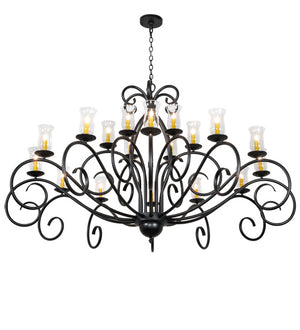 Meyda Tiffany - 217145 - 18 Light Chandelier - Sienna - Satin Black Wrought Iron