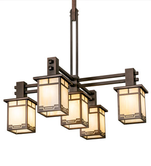 Meyda Tiffany - 217475 - Five Light Chandelier - Roylance - Mahogany Bronze