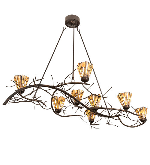 Meyda Tiffany - 218102 - Eight Light Chandelier - Winter Solstice - Timeless Bronze And Dark Burnished Antique Copper