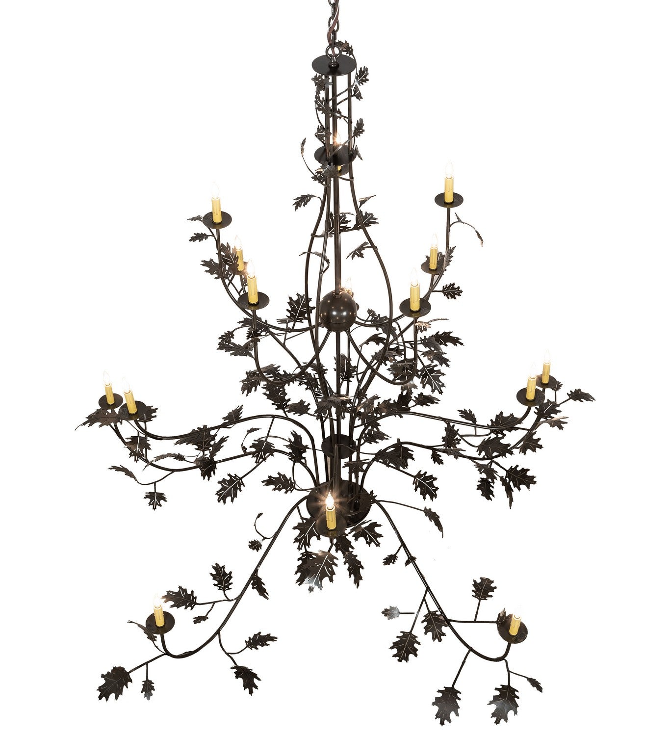 Meyda Tiffany - 218561 - 15 Light Chandelier - Oak Leaf - Timeless Bronze