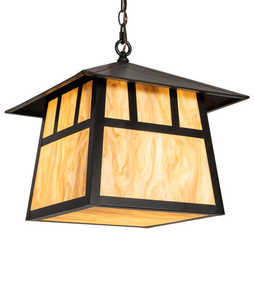 Meyda Tiffany - 218679 - Three Light Pendant - Stillwater - Craftsman Brown