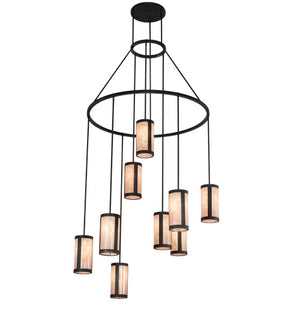 Meyda Tiffany - 218698 - Nine Light Chandelier - Cartier - Black Wicker