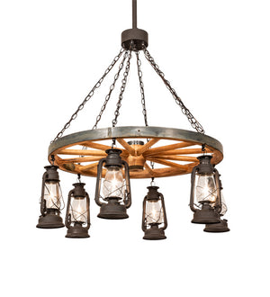 Meyda Tiffany - 219573 - Six Light Chandelier - Miners Lantern - Dark Roast