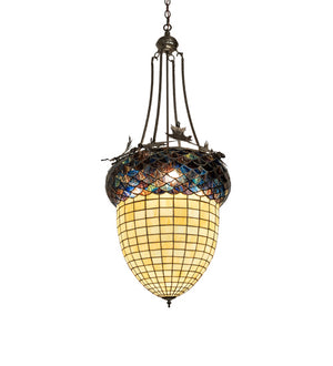 Meyda Tiffany - 220216 - Three Light Pendant - Greenbriar Oak - Timeless Bronze