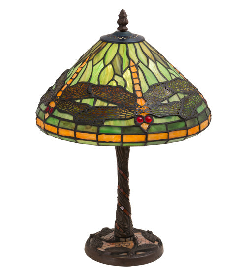 Meyda Tiffany - 220523 - One Light Table Lamp - Tiffany Dragonfly - Mahogany Bronze