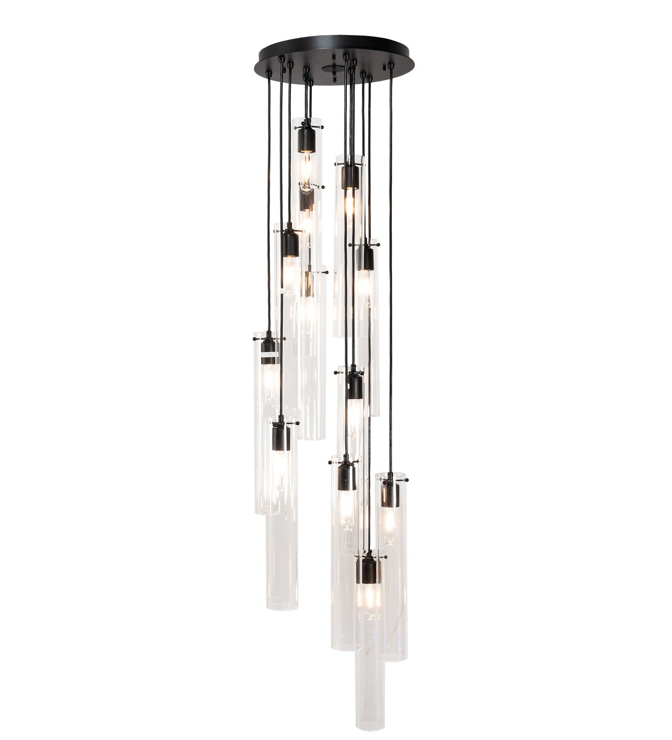 Meyda Tiffany - 220696 - 12 Light Pendant - Cilindro - Solar Black