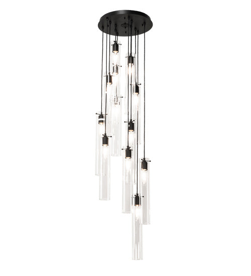 Meyda Tiffany - 220696 - 12 Light Pendant - Cilindro - Solar Black