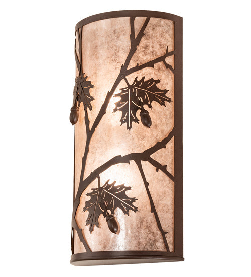 Meyda Tiffany - 221124 - Two Light Wall Sconce - Oak Leaf & Acorn - Cafe Noir