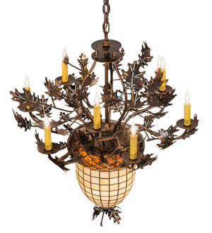 Meyda Tiffany - 221201 - 11 Light Chandelier - Oak Leaf & Acorn - Antique Copper