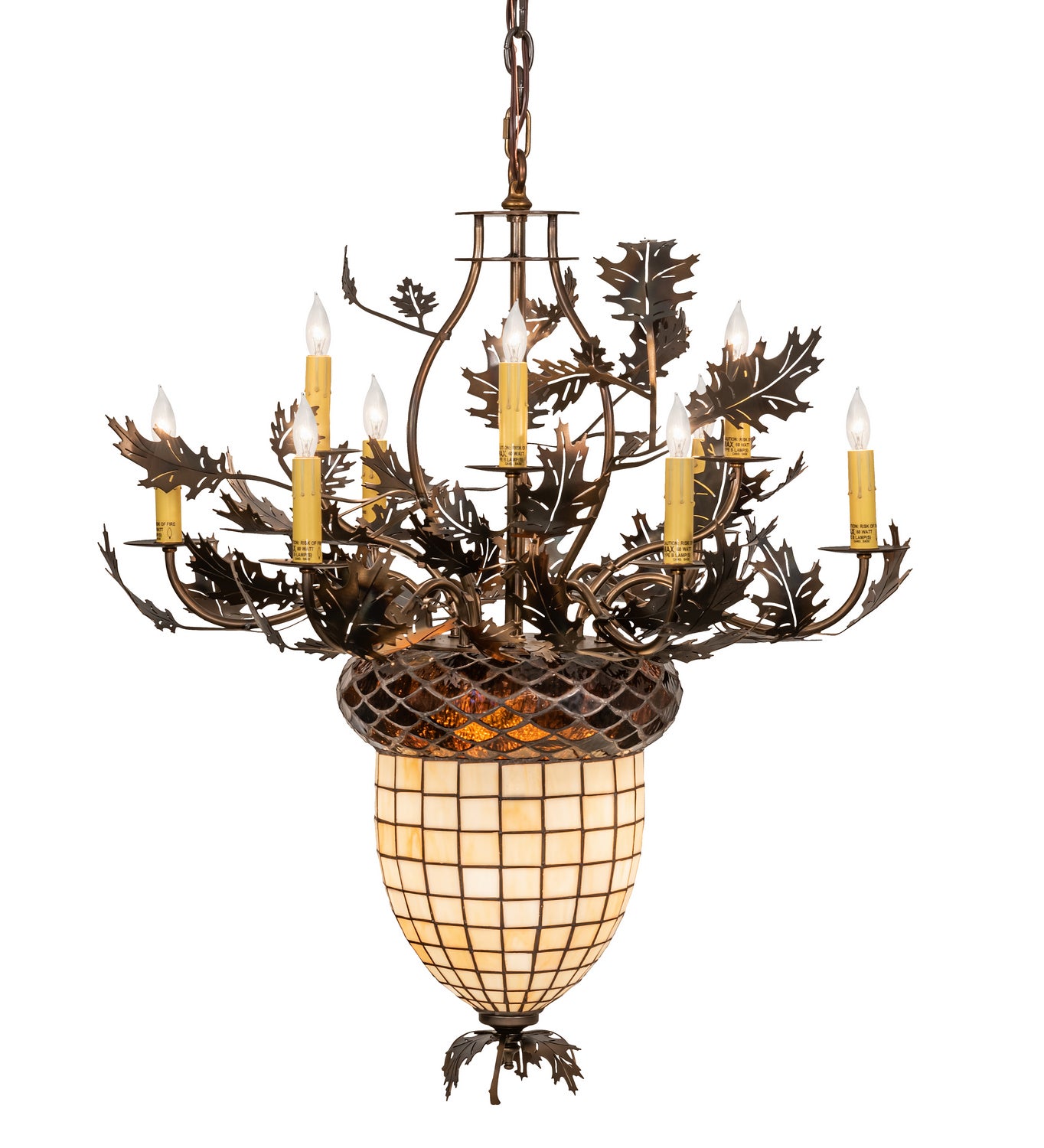 Meyda Tiffany - 221201 - 11 Light Chandelier - Oak Leaf & Acorn - Antique Copper