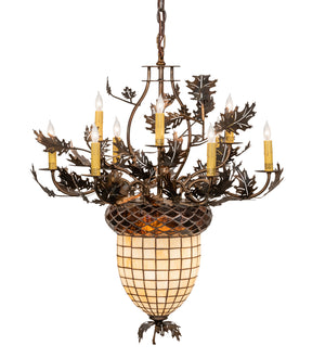 Meyda Tiffany - 221201 - 11 Light Chandelier - Oak Leaf & Acorn - Antique Copper