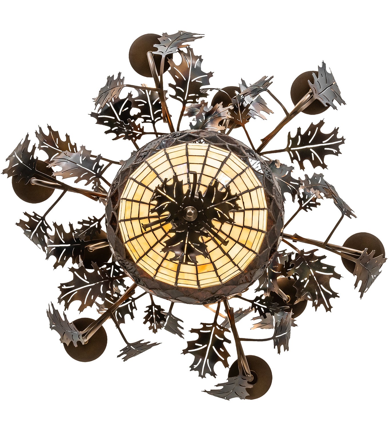 Meyda Tiffany - 221201 - 11 Light Chandelier - Oak Leaf & Acorn - Antique Copper