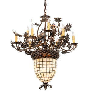 Meyda Tiffany - 221201 - 11 Light Chandelier - Oak Leaf & Acorn - Antique Copper