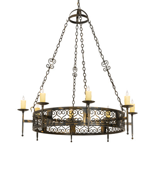 Meyda Tiffany - 222724 - Eight Light Chandelier - Toscano - Antique Black