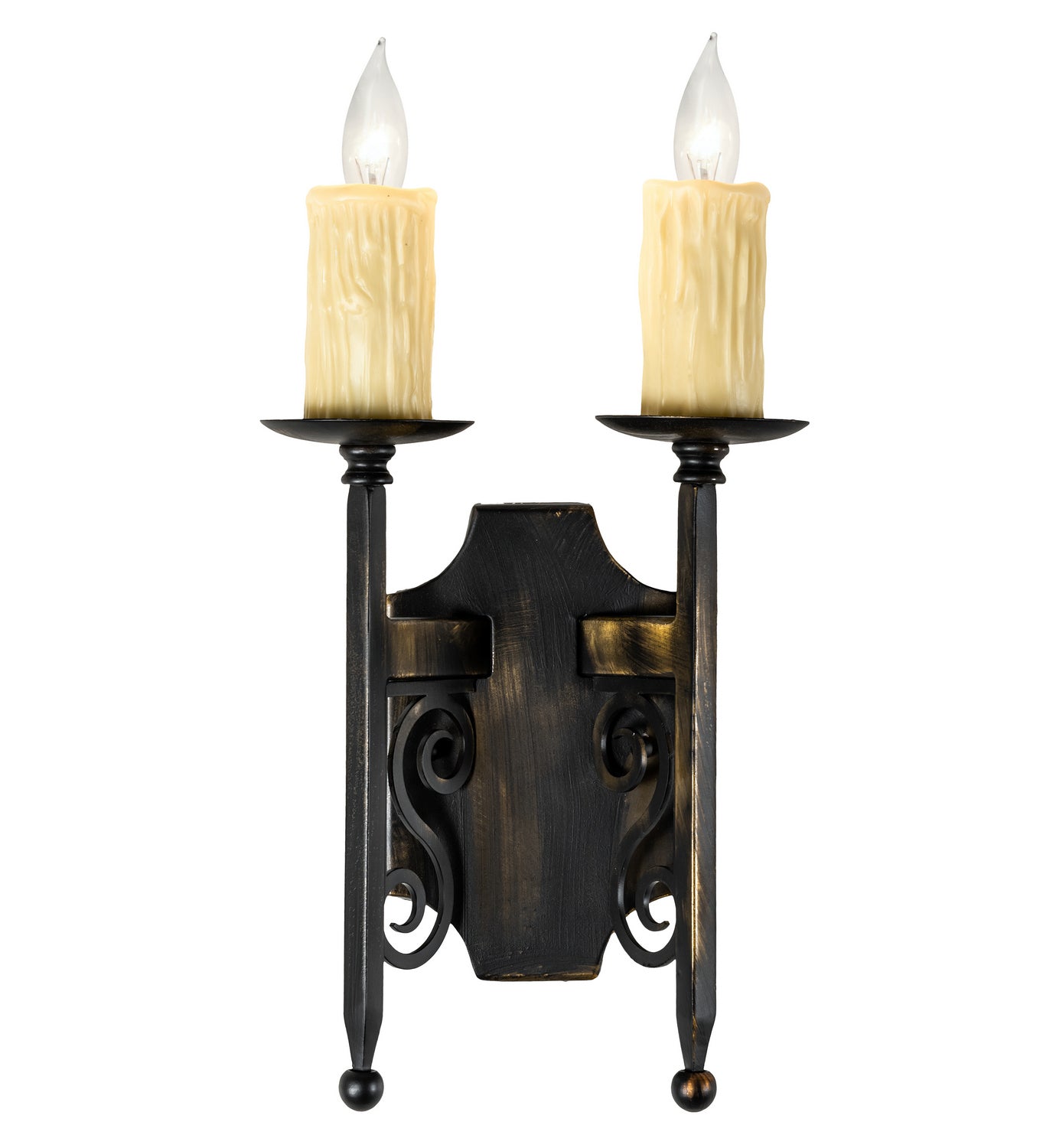 Meyda Tiffany - 222726 - Two Light Wall Sconce - Toscano - Antique Black