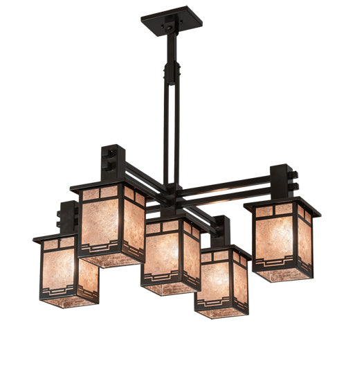 Meyda Tiffany - 222753 - Five Light Chandelier - Roylance - Timeless Bronze Over A/C