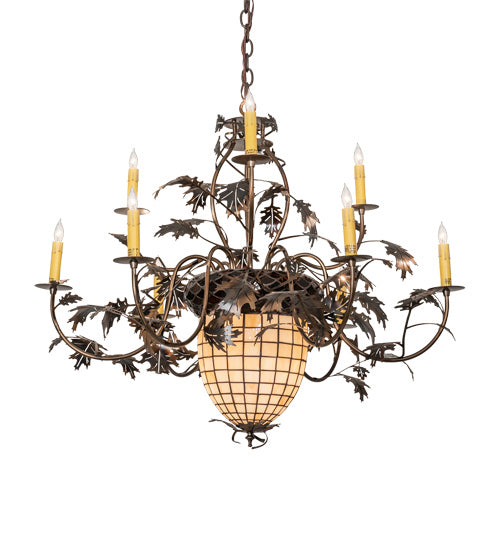 Meyda Tiffany - 223642 - 11 Light Chandelier - Greenbriar Oak - Antique Copper