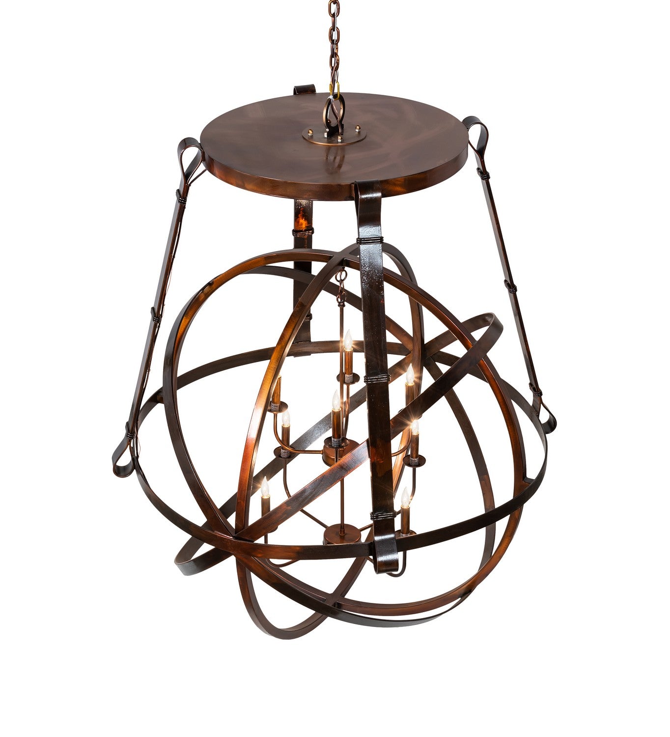 Meyda Tiffany - 223804 - LED Chandelier - Gimbal - Vintage Copper