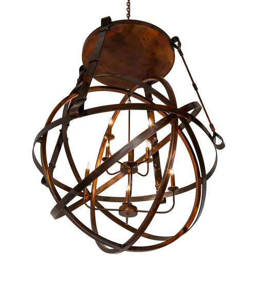 Meyda Tiffany - 223804 - LED Chandelier - Gimbal - Vintage Copper