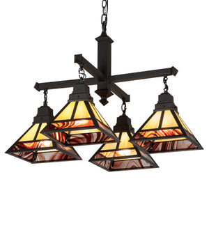 Meyda Tiffany - 224357 - Four Light Chandelier - T" Mission" - Craftsman Brown And Oil Rubbed Bronze