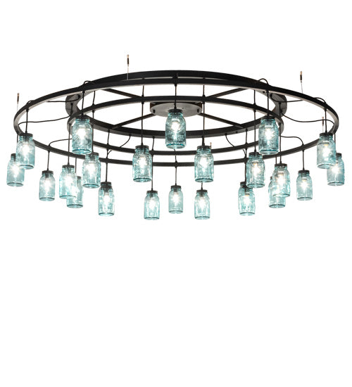 Meyda Tiffany - 224641 - 24 Light Chandelier - Mason Jar - Textured Black