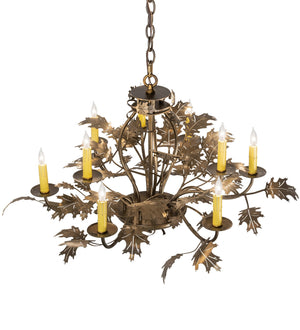 Meyda Tiffany - 225725 - Nine Light Chandelier - Oak Leaf - Antique Copper