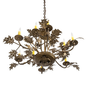 Meyda Tiffany - 225725 - Nine Light Chandelier - Oak Leaf - Antique Copper